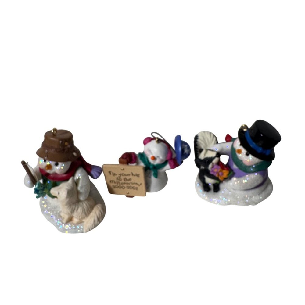Hallmark Keepsake Christmas Ornament Collection Snowmen Bears & Santa Lot of 10 - Picture 7 of 16